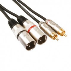 Cabo audio  2x XLR 3-PIN mach para 2x RCA macho (1m) / Cabos