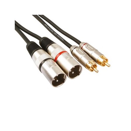 Cabo audio  2x XLR 3-PIN mach para 2x RCA macho (1m) / Cabos