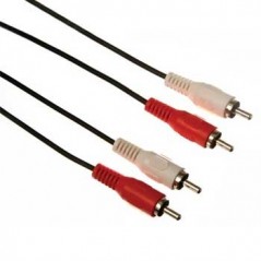 Cabo RCA audio 2x RCA macho/macho, terminais dourados 1,5m