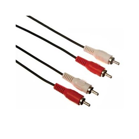 Cabo RCA audio 2x RCA macho/macho, terminais dourados 1,5m
