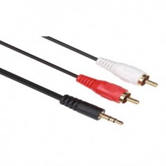 Cabo audio jack stereo macho 3,5mm/2xRCA macho 10mt / Cabos