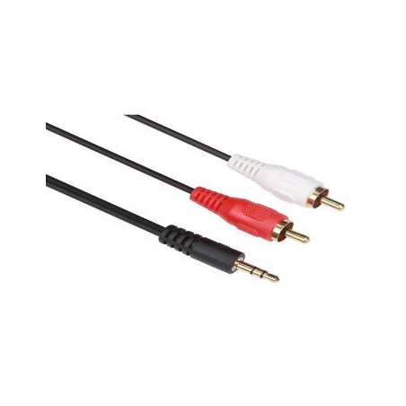 Cabo audio jack stereo macho 3,5mm/2xRCA macho 10mt / Cabos