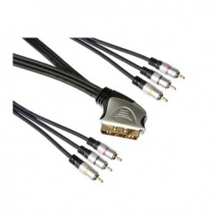 Cabo SCART profissional PARA 4 RCA audio + 2 RCA video 1,5mt