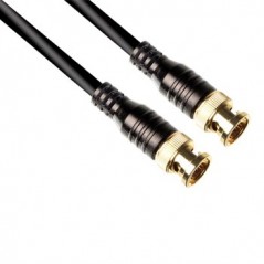 Cabo coaxial p/ Video BNC M/M 75ohms 3mt Contactos em Cromio