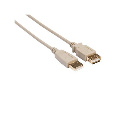 Cabo extensao USB 2.0 A/cont dourados/USB A macho/femea 1,8m