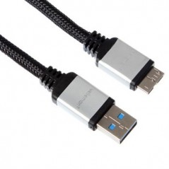 Cabo USB 3.0 Profissional A /micro USB B m/m 5mt / Cabos e B