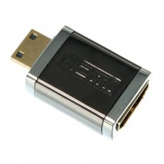 Adaptador HDMI profissional em metal femea/mini-HDMI macho /