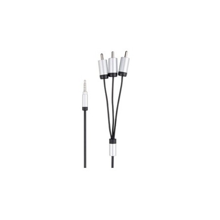 Cabo A/V Jack 3,5mm Macho (4 polos) vs 3 RCA Macho Alta Qual