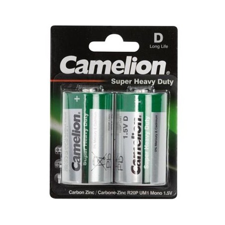 Pilha Zinc Carbon D / R20 1.5V  8000mAh(2un/bl) / Cabos e Ba