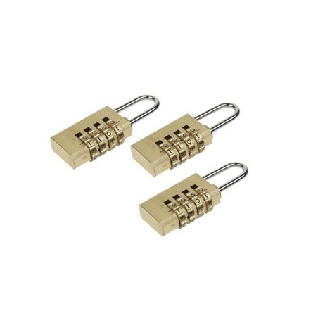 Cadeado de 20mm c/ combinação em pack de 3un / Proteção Segu