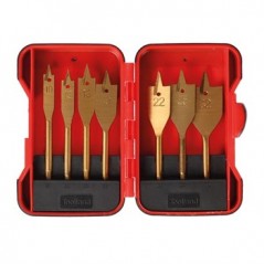 Jogo de brocas planas p/madeira - revestimento em titanio 7p