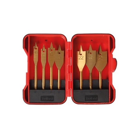 Jogo de brocas planas p/madeira - revestimento em titanio 7p