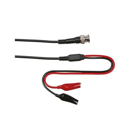 Ponta de teste em cabo coaxial BNC macho + 2 Pincas Crocodil