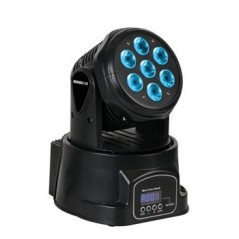 LED mini moving head 7x10W RGBW - em preto / Luz Som e Image