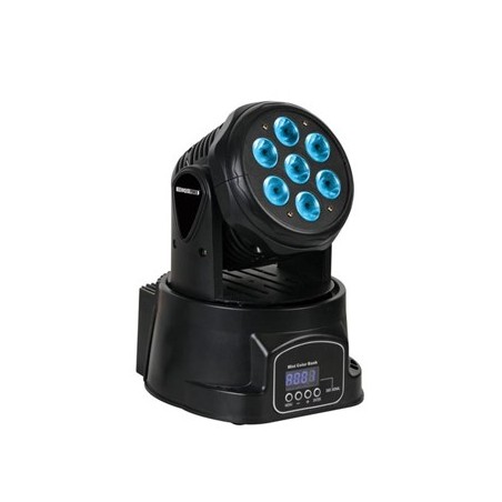 LED mini moving head 7x10W RGBW - em preto / Luz Som e Image