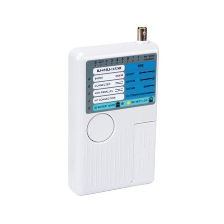 Testador de redes USB-A, USB-B, BNC, 8P8C (RJ45), 6P6C (RJ1)