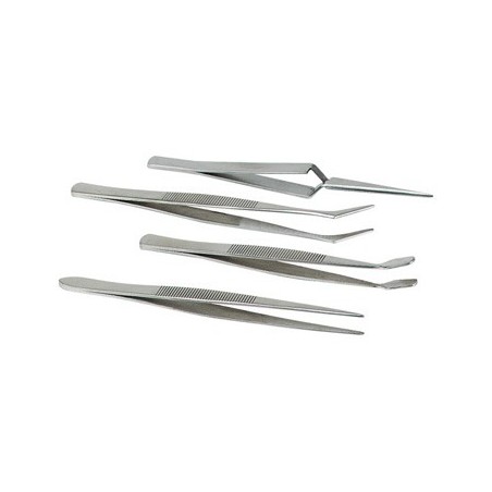 Set de 4 pincas em aco inoxidavel antimagnetico / Instrument