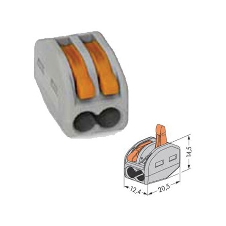 100un Borne WAGO 2x0.08-4mm p/ condutores flexíveis/rígidos