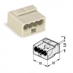 100un Bloco terminal p/ caixas de junção 4 condutores cinza