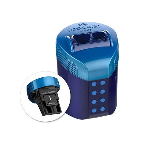 Afia Lápis 2 Bocas Plástico c/Depósito Faber Rollon 1un