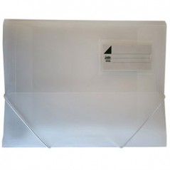 Pasta Plástico c/Elásticos A4 3 Abas Branco Translúcido