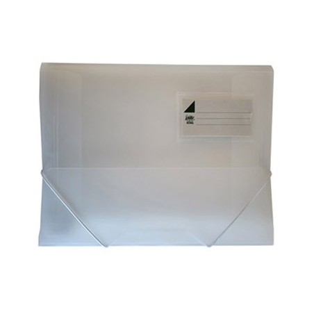 Pasta Plástico c/Elásticos A4 3 Abas Branco Translúcido