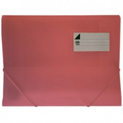 Pasta Plástico c/Elásticos A4 3 Abas Vermelho Translúcido