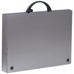 Porta Desenhos Pasta PVC A4 c/Pega Cinzento