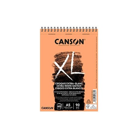 Bloco Espiralado Canson XL Extra Blanc A5 90g 60Fls
