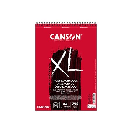 Bloco Espiralado Canson XL Óleo e Acrílico A4 290g 30Fls