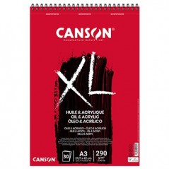 Bloco Espiralado Canson XL Óleo e Acrílico A3 290g 30Fls