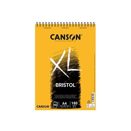 Bloco Espiralado Canson XL Bristol A4 180g 50Fls