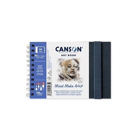 Caderno Canson Artbook Mixed Media Artist A5 300gr 56Fls