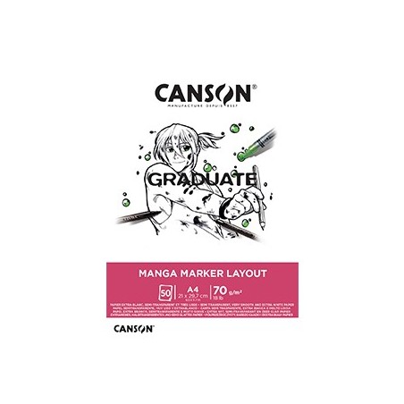 Bloco Canson Graduate Manga Marker Layout A4 70g 50Fls