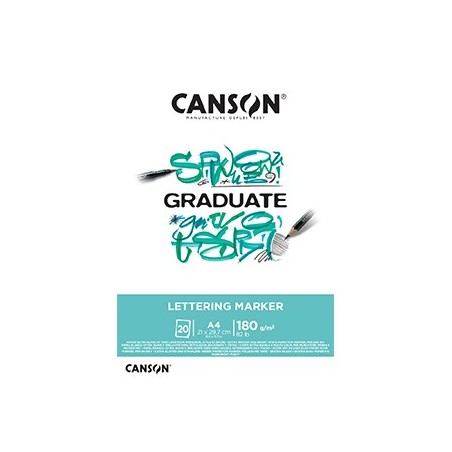 Bloco Canson Graduate Lettering Marker A4 180g 20Fls