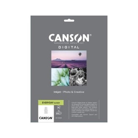 Papel 200gr Foto Canson Everyday Glossy A4 15 Folhas