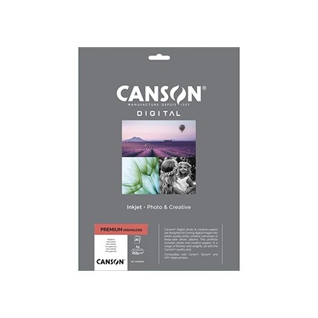 Papel 255gr Foto Canson Premium Highgloss A4 20 Folhas