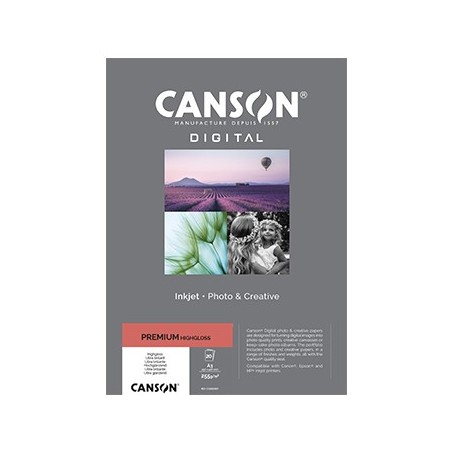 Papel 255gr A3 Foto Canson Premium Highgloss 20 Folhas