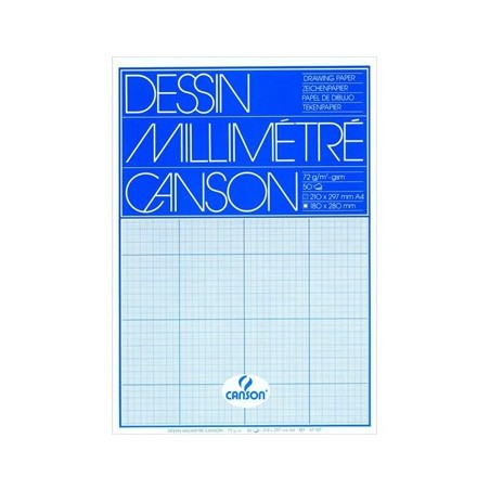 Papel Milimetrico 90gr A4 Canson 50 Folhas