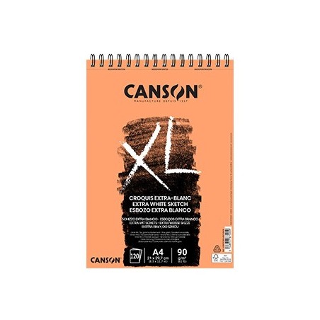 Bloco Espiralado Canson XL Extra Blanc A4 90g 120Fls