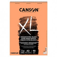 Bloco Espiralado Canson XL Extra Blanc A3 90g 120Fls