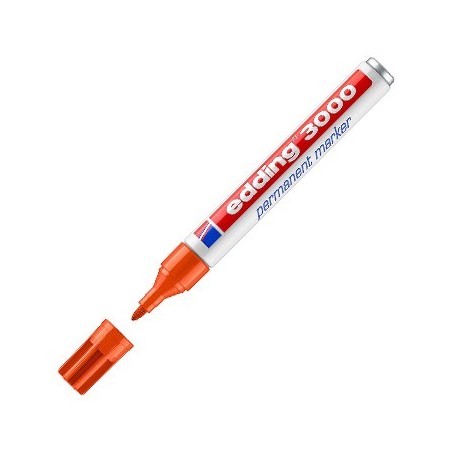 Marcador Permanente Grosso Laranja 1,5-3mm Edding 3000 1un