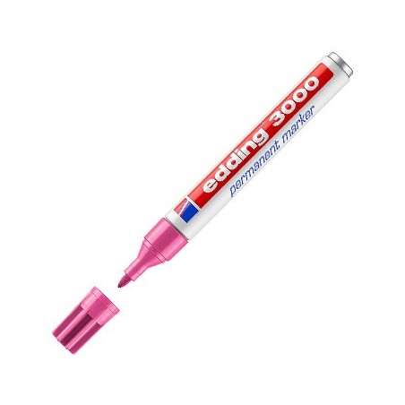 Marcador Permanente Grosso Rosa 1,5-3mm Edding 3000 1un
