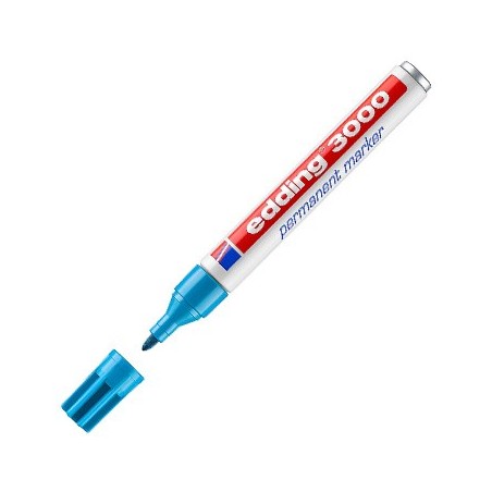 Marcador Permanente Grosso AzulClaro 1,5-3mm Edding 3000 1un