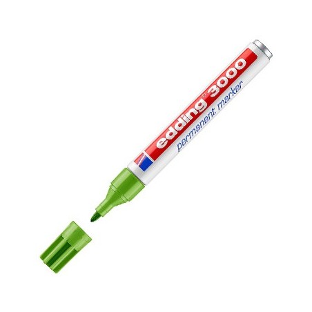 Marcador Permanente Grosso VerdeClaro 1,5-3mm Edding3000 1un