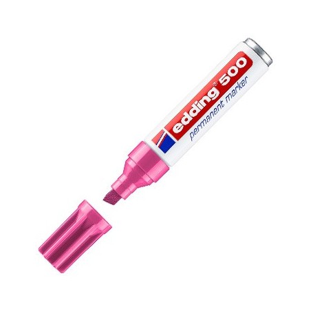 Marcador Permanente Grosso Rosa 2-7mm Edding 500 1un