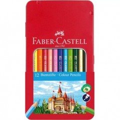 Lápis Cor 18cm Faber Castell Cx Metálica 12un
