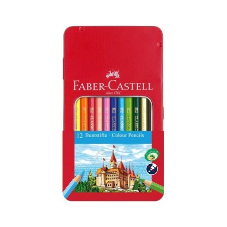 Lápis Cor 18cm Faber Castell Cx Metálica 12un