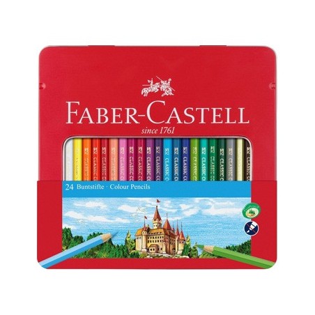 Lápis Cor 18cm Faber Castell Cx Metálica 24un