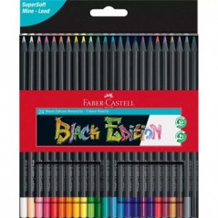 Lápis Cor 18cm Faber Castell Black Edition Cx Cartão 24un